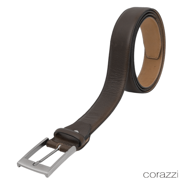 Cinto Masculino Tamanho Especial Couro Liso Café