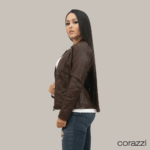 Jaqueta Feminina Slim Couro Marrom