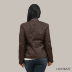 Jaqueta Feminina Slim Couro Marrom