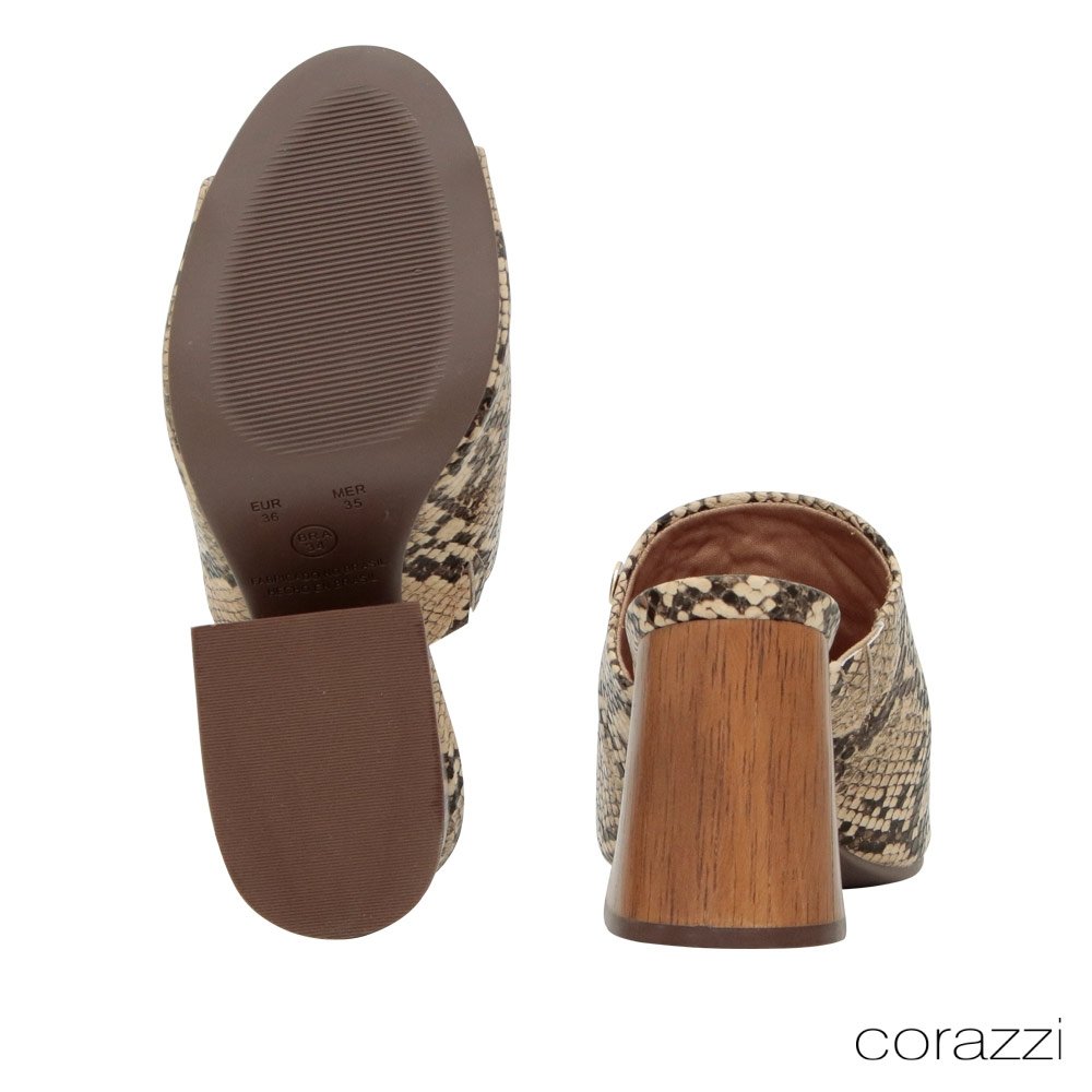 Mule Corazzi Animal Print light Tan