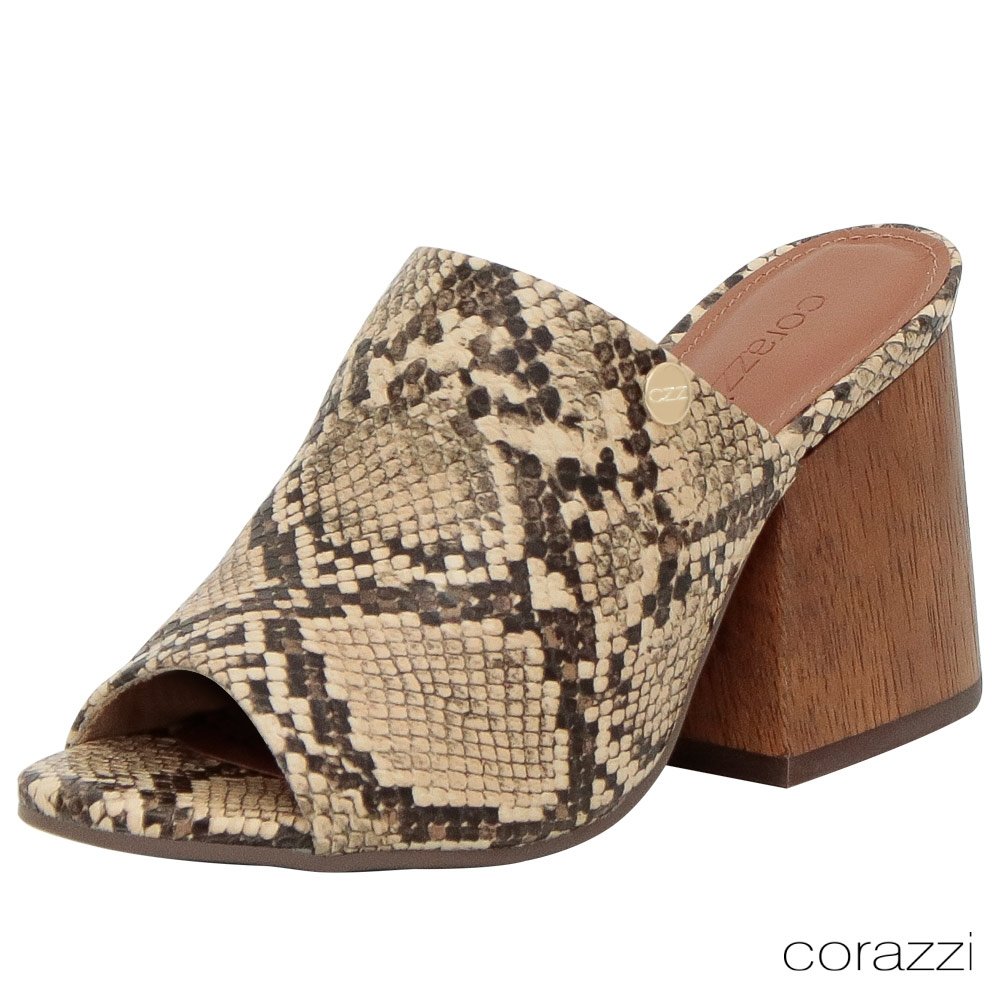 Mule Corazzi Animal Print light Tan