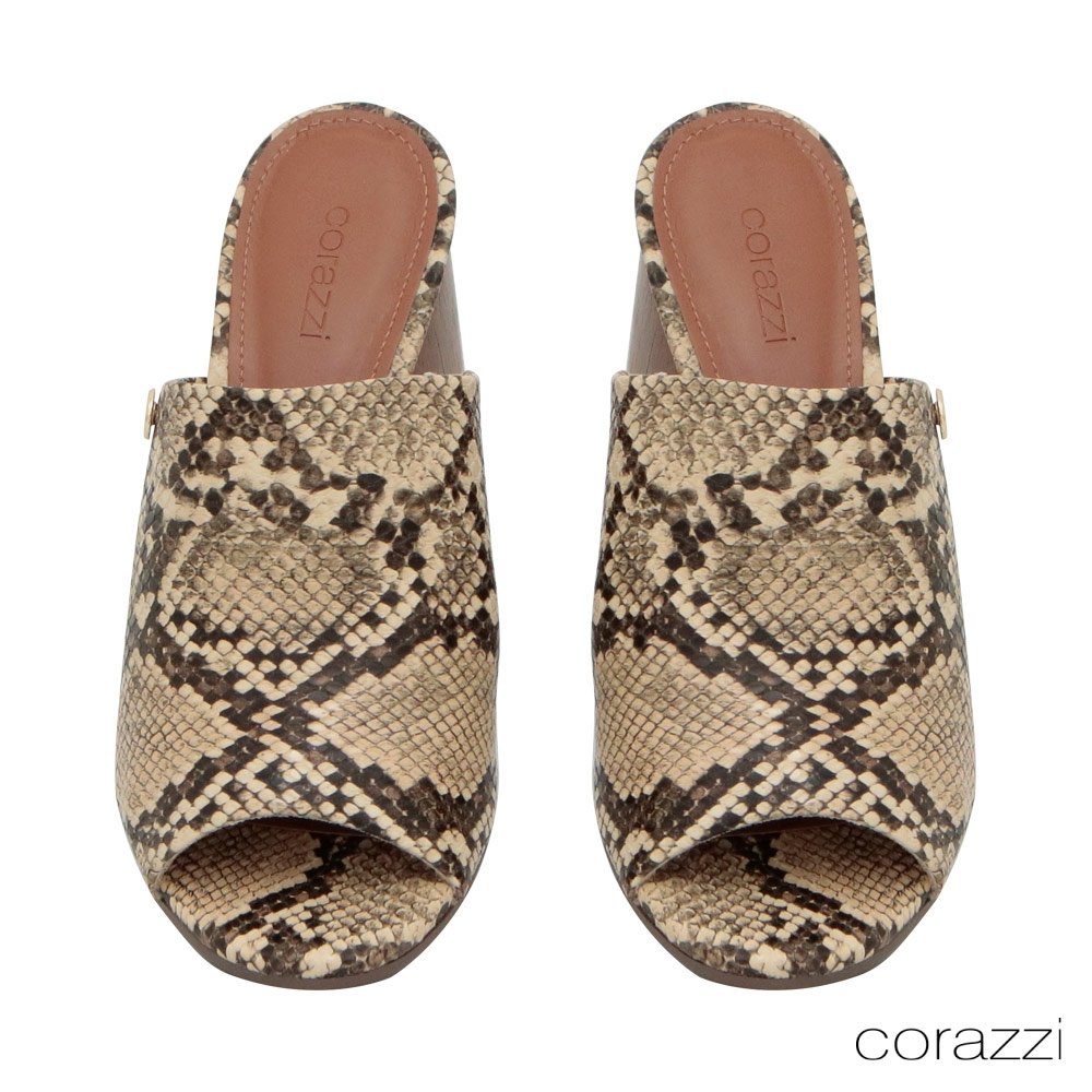 Mule Corazzi Animal Print light Tan