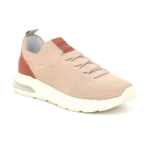 Tênis Feminino Couro Air Knit Nude Corazzi