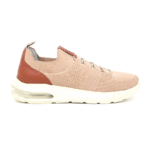 Tênis Feminino Couro Air Knit Nude Corazzi