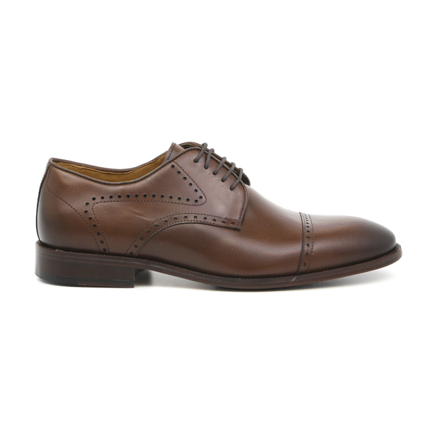 Sapato Social Derby Brogue Couro Damasco