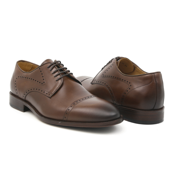 Sapato Social Derby Brogue Couro Damasco