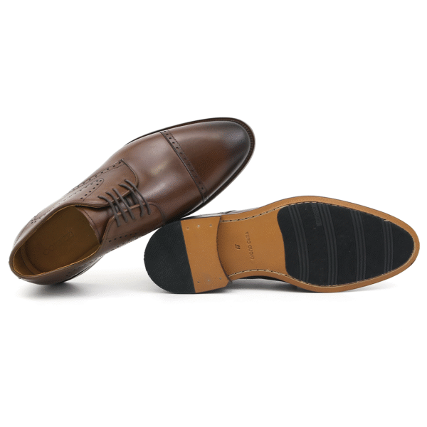 Sapato Social Derby Brogue Couro Damasco