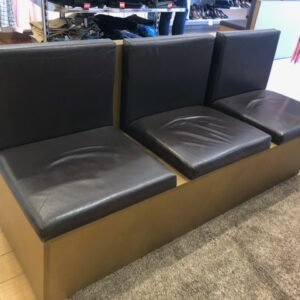 Poltrona MDF com 3 assentos de Couro Legítimo